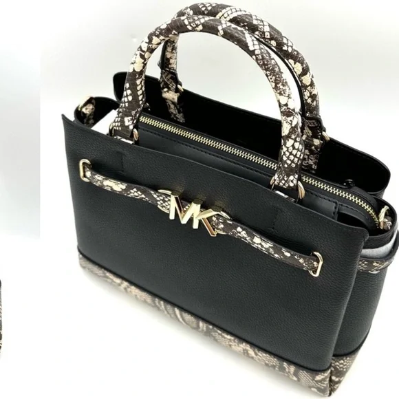 Michael Kors Large Reed Satchel Crossbody Bag & Large Continental Wallet Black
